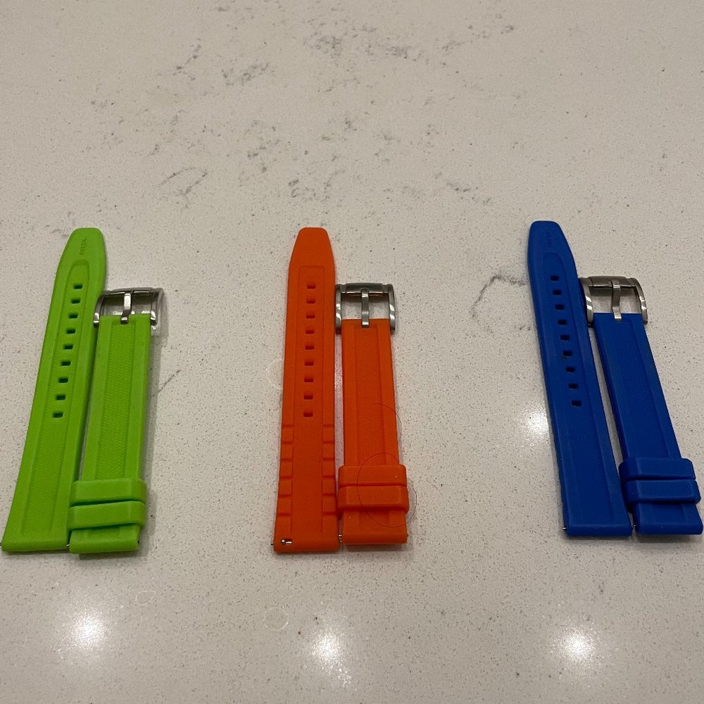 Authentic Fossil Watch Full Band 2piece Strap Rubber 18mm